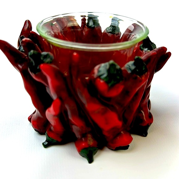 Chili Pepper Votive Candle Holders with Glass Inserts. Includes 2. - Picture 6 of 8